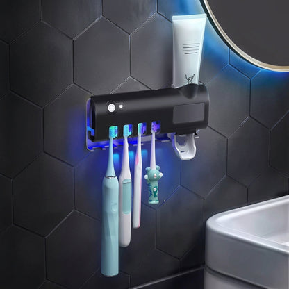 DentaShieldPro™ – UV Toothbrush Sanitizer with Automatic Dispenser