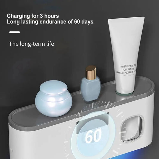 Familia DentaShieldPro™: Esterilizador UV de 5 ranuras con dispensador automático