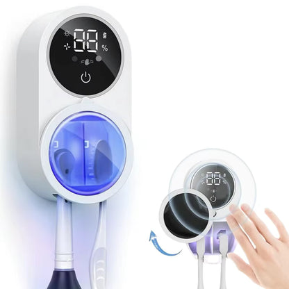 DentaShieldPro™ – UV Toothbrush Sanitizer with Automatic Dispenser