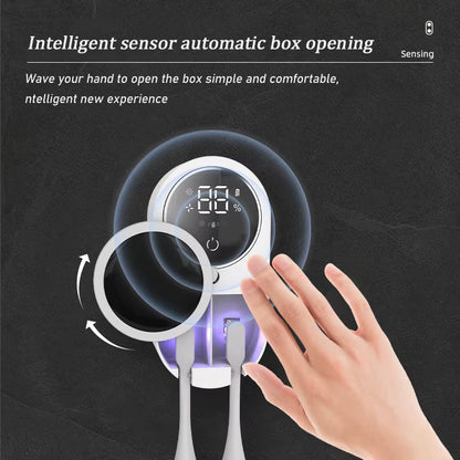 DentaShieldPro™ – UV Toothbrush Sanitizer with Automatic Dispenser